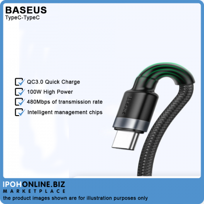 Baseus 100W USB Type C to USB C Cable for Samsung Galaxy S10 S20 Plus Note 10 Pus PD 60W QC3.0 3A